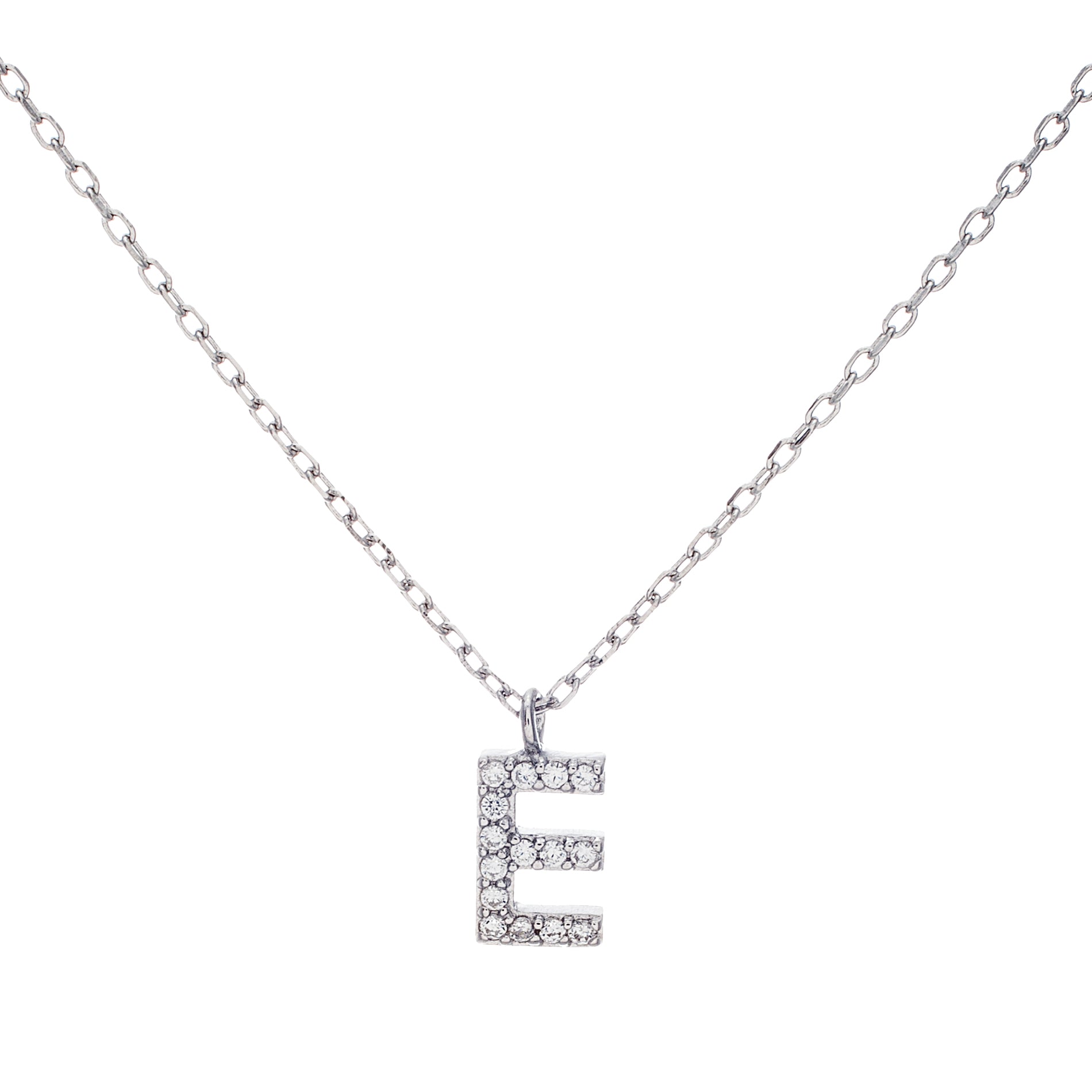 Silver Sparkle Initial Necklace